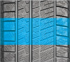 Widened tread design and enhanced sidewall hardness